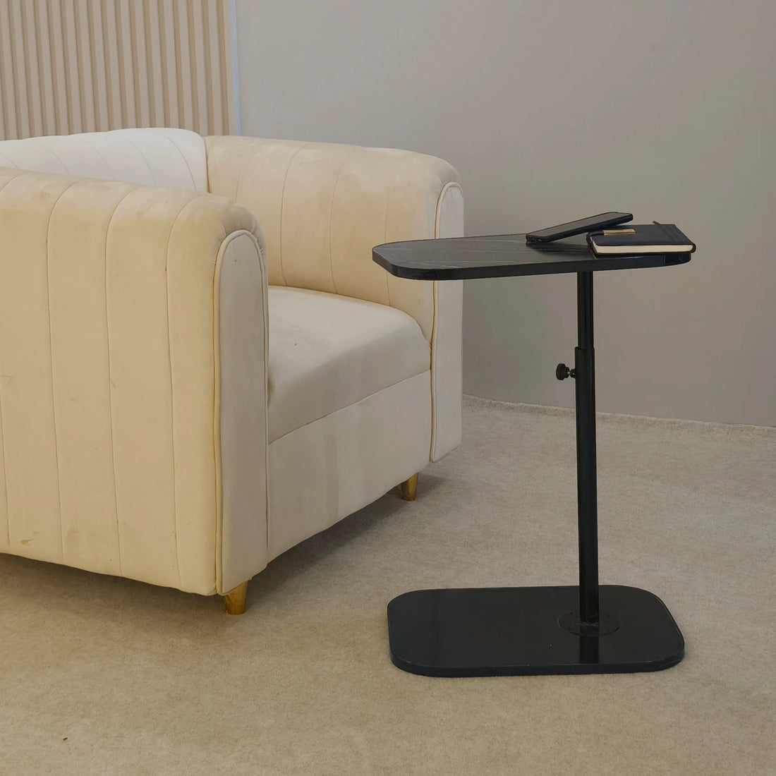 Height Adjustable C-shaped sofa side Table